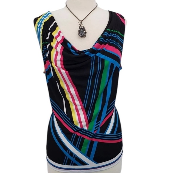 Calvin Klein Women's Multicolor Striped Top - Picture 2 of 9